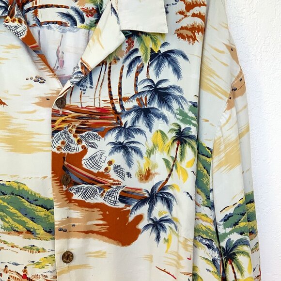 Hilo Hattie 4XL Mens Hawaiian shirt - Made in Hawaii Aloha theme Palm trees - Picture 1 of 6